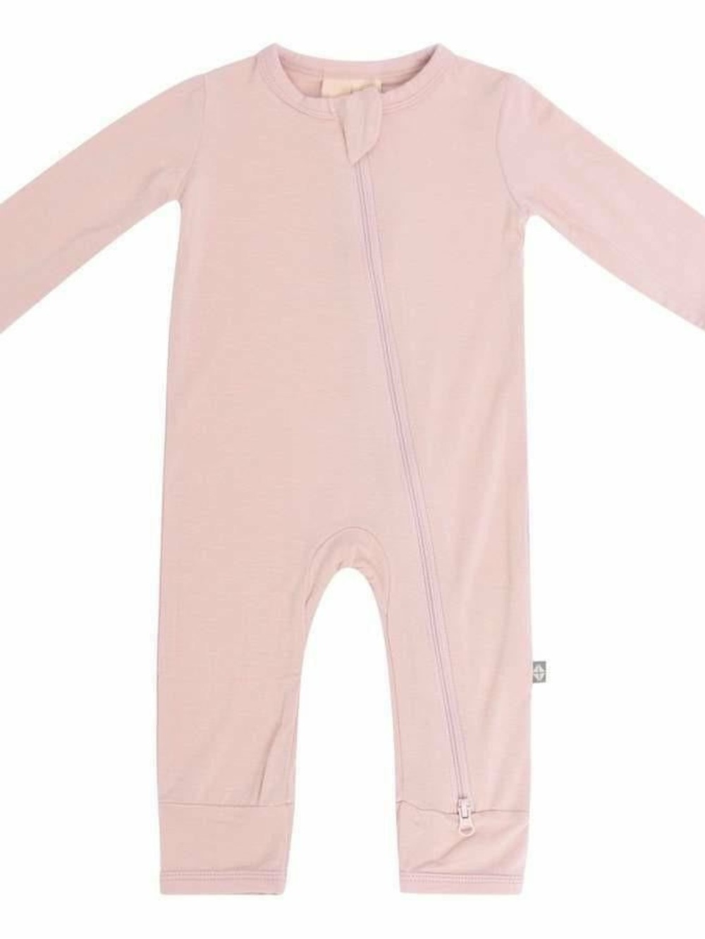 Kyte Baby Khaki Zippered Romper Pajama in Blush